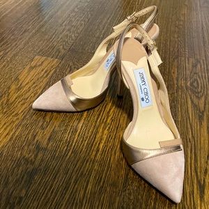 Jimmy Choo suede and metallic shoes